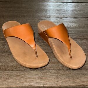 FitFlop Lulu Flip Flop Light Tan Leather